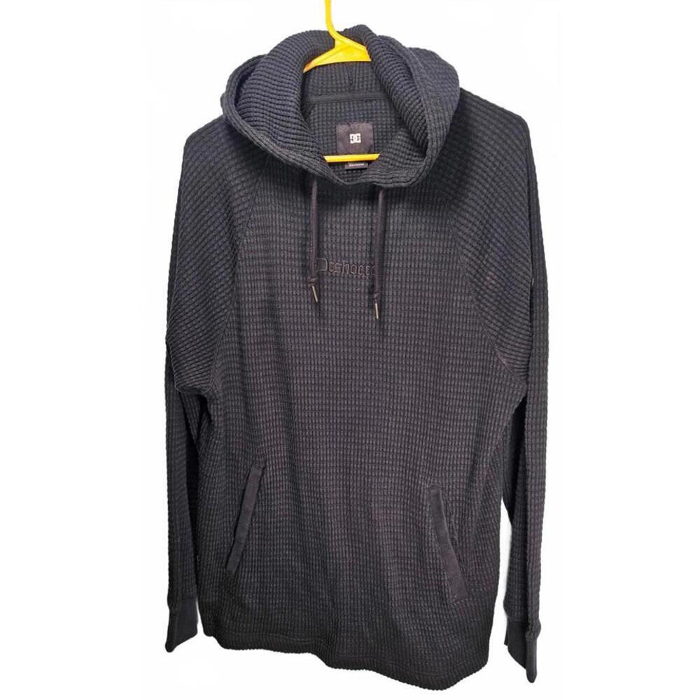 DC Men's Relaxed Fit Waffle Knit Hoodie‎ Gray Size Medium